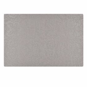 4 Pcs Rose Jacquard Placemats for Dining Table PVC Table Mats 17.7x11.8 inch, Pale Pinkish Grey