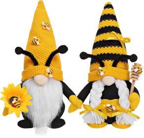 Bumble Bee Gnome Plush - Mr and Mrs Honeybee Spring Gnomes Plush Ornaments Tomte Elf World Bee Day Decor