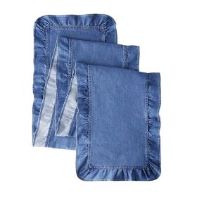 Ruffle Denim Table Runner, 90" x 14"