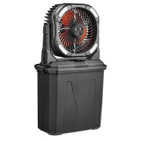 Misting Fan, More than 2700RPM Motor Mister Fan, Mister Cooling Fans with 2.38 gal Water Tank, 10000mAh Battery, 4-Speed Wind & 5 Lighting Modes