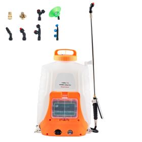 Battery Powered Backpack Sprayer, 0-90 PSI Adjustable Pressure, 4 Gallon Tank, Back Pack Sprayer with 8 Nozzles and 2 Wands, 12V 8Ah Battery