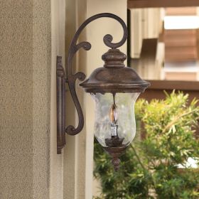 22"(H) Vintage Outdoor Wall Lantern, Weatherproof Exterior Sconce Light with Clear Glass Shade, Waterproof Wall Mount Light Fixture for Patio, Po