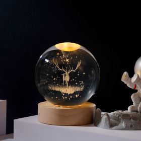 1pc Creative Crystal Ball Decoration, Desktop Night Light, Bedroom Night Light Valentine's Day Gifts Birthday Gifts (Items: Reindeer)