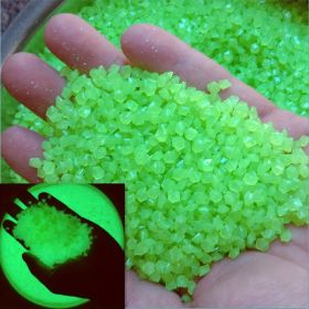 2000pcs/bag Glow In Dark Artificial Stone Gardening Aquarium Landscape Fluorescent Small Stone Vase Hourglass Luminous Sand Fluorescent Particles (Color: green, size: 2000pcs/bag)