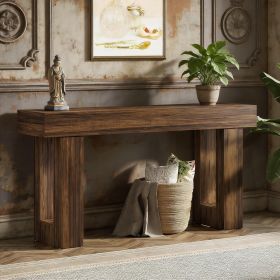 Wooden Sofa Table, 63-Inch Console Table For Entryway (Main Color: Brown, Main Material: Wood)